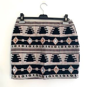 English Rose Tribal Print Skirt Medium